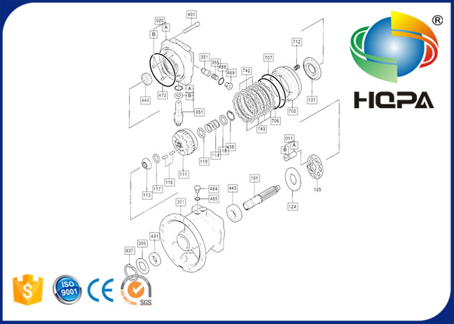 Ανταλλακτικά Hitachi ex200-3 υδραυλικές εξαρτήσεις 4308814 εκσκαφέων σφραγίδων μηχανών