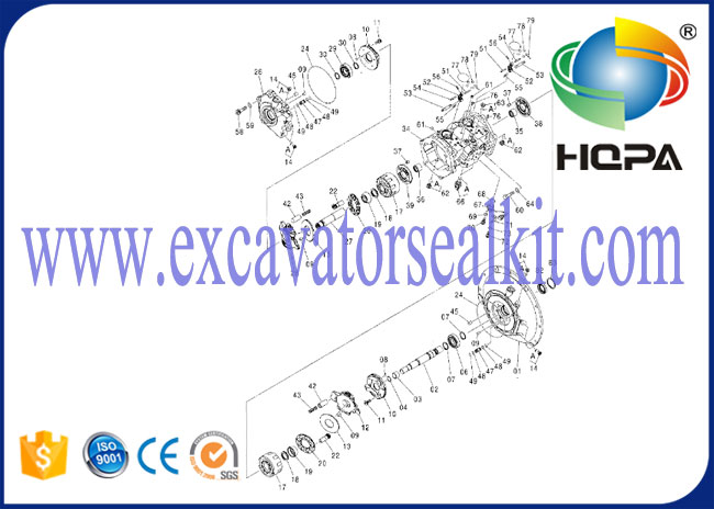 Hitachi zx120-6 υδραυλικά κύρια μέρη αντλιών αντλιών HPK055 κύρια