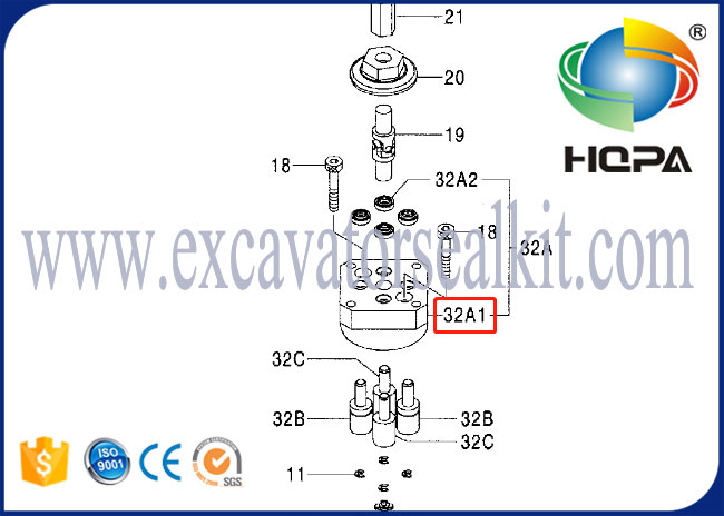 Φραγμός βαλβίδων ελέγχου λαβών 9233096 προωθητών για Hitachi ZAX200 ZAX450 ZAX600 ZAX160LC
