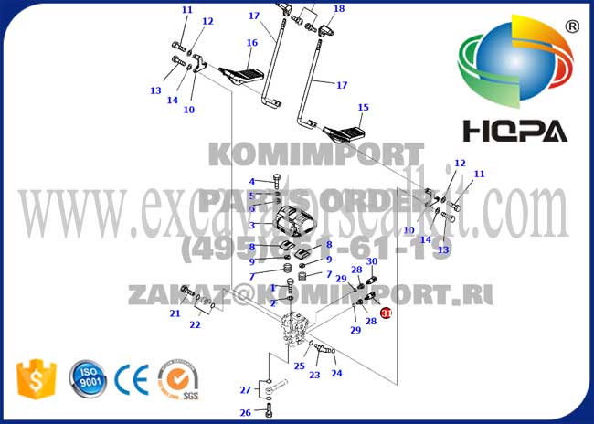 206-06-61130 αισθητήρας διακοπτών πίεσης 2060661130 για τη KOMATSU pc200-7