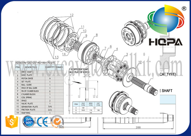 Εξάρτηση hzzc-M2X170CHB επισκευής μηχανών ταλάντευσης για hd900-5 hd900-7 E330 E330B