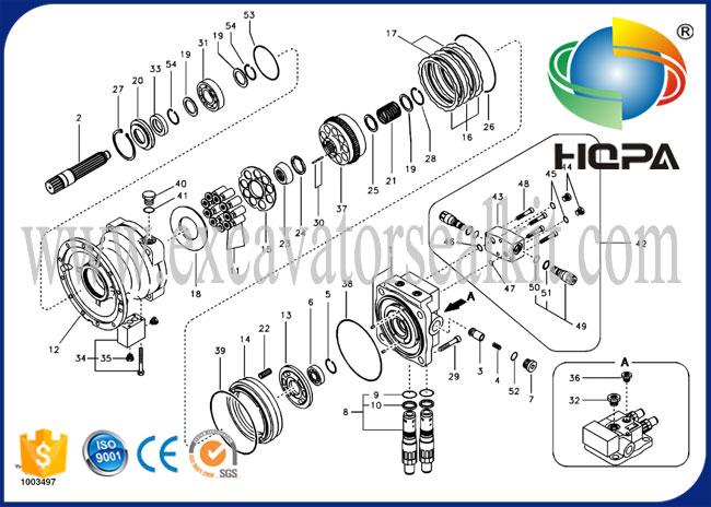 EC290BLC υδραυλικές εξαρτήσεις επισκευής μηχανών hzzc-M2X170CHB VOE14524190 ταλάντευσης