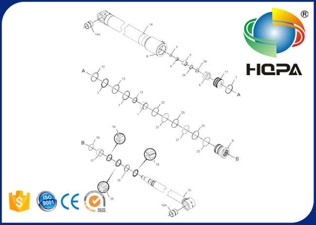 289-7716 2897716 349-4120 εξάρτηση σφραγίδων 3494120 κυλίνδρων για τη ΓΑΤΑ E312D εκσκαφέων